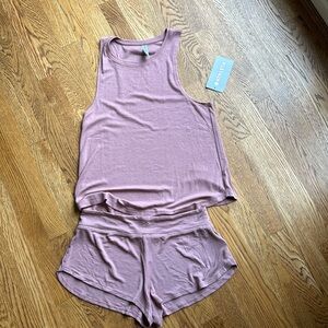Athleta Dusty Pink Lounge Tank & Shorts Set